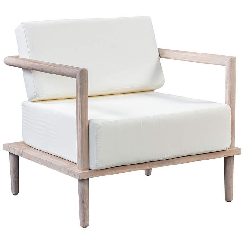 Image 1 Emerson Cream Fabric Outdoor Lounge Chair