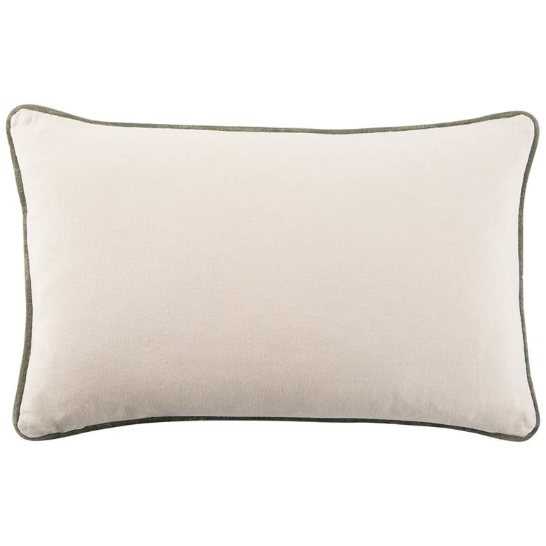 Image 5 Emerson Lyla Solid Teal Cream 21 inchx13 inch Lumbar Throw Pillow more views