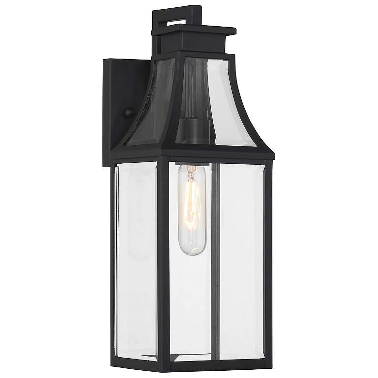 Image 1 Emery 1-Light Outdoor Wall Lantern in Matte Black
