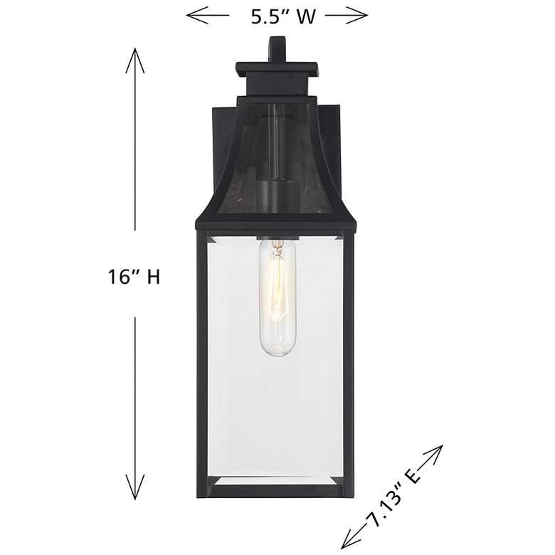 Image 6 Emery 1-Light Outdoor Wall Lantern in Matte Black more views