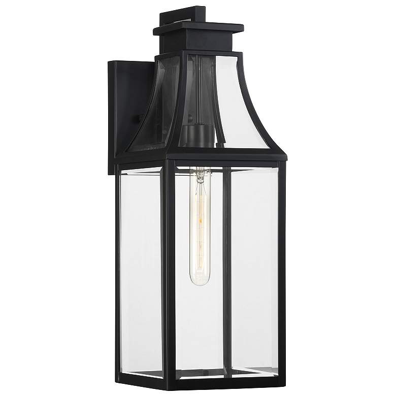 Image 1 Emery 1-Light Outdoor Wall Lantern in Matte Black