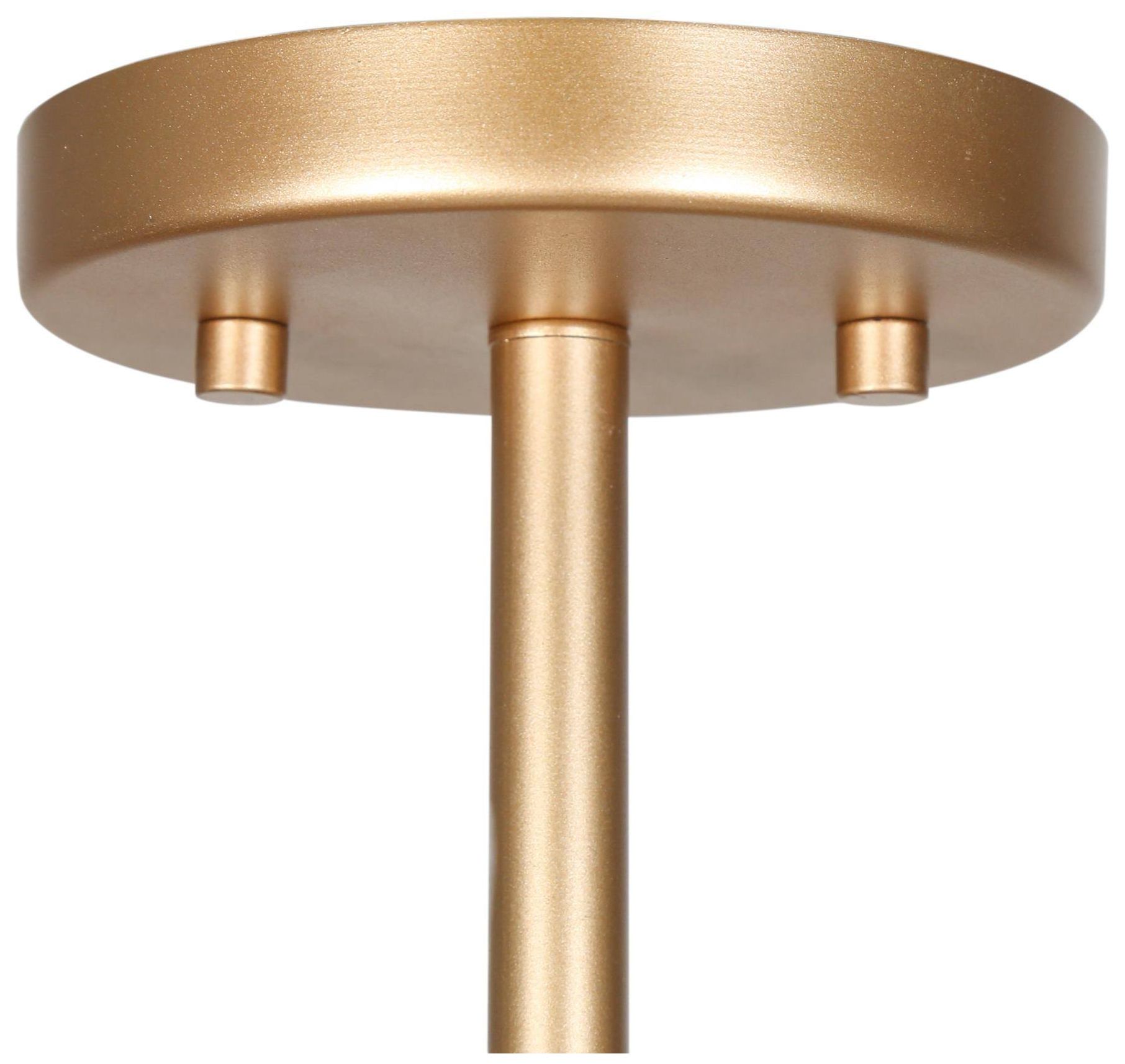 Thumbnail4 of Emery 14.2"W Satin Brass 3-Light Metal Glass Drum Semi Flush more views