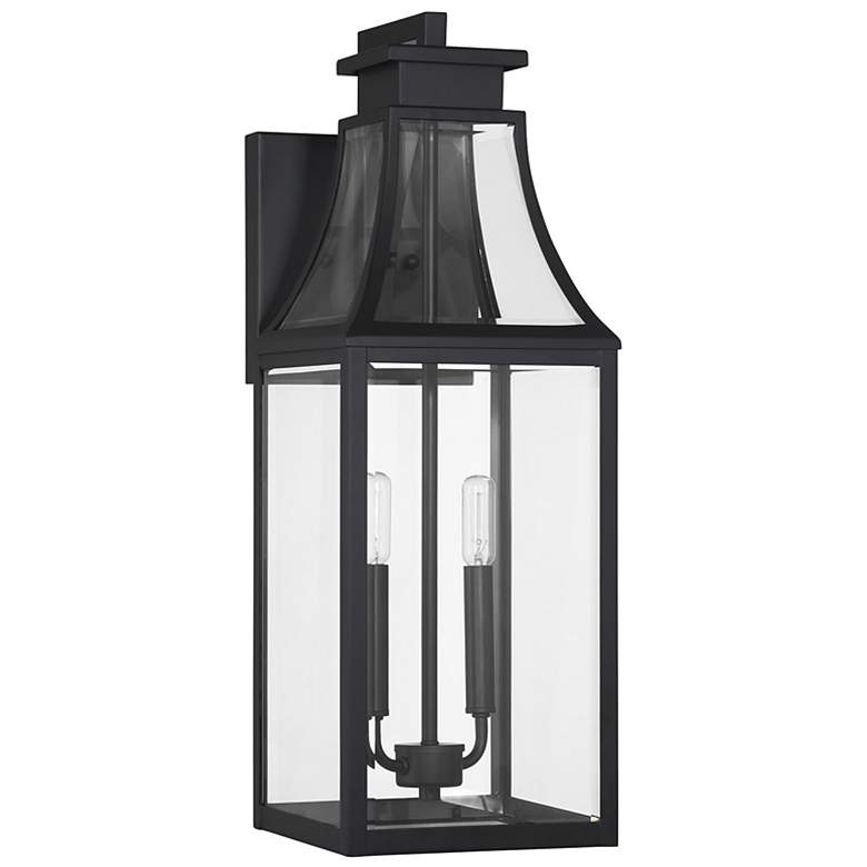 Image 2 Emery 2-Light Outdoor Wall Lantern in Matte Black more views