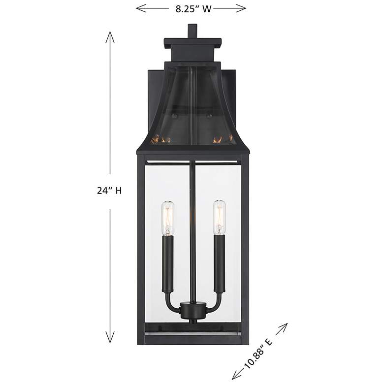 Image 6 Emery 2-Light Outdoor Wall Lantern in Matte Black more views