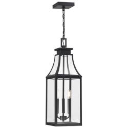 Emery 26" High Matte Black 3-Light Outdoor Hanging Light