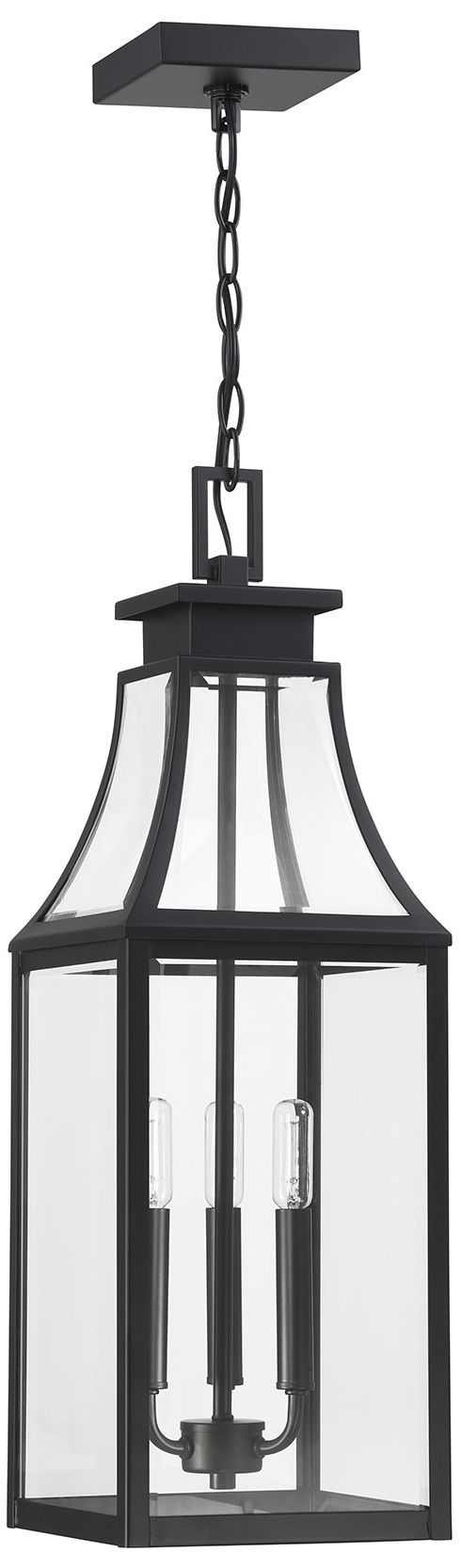 Image 2 Emery 26" High Matte Black 3-Light Outdoor Hanging Light more views