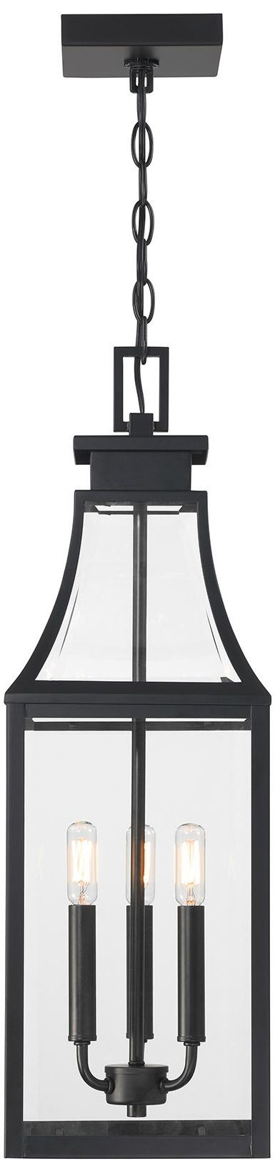 Image 4 Emery 26" High Matte Black 3-Light Outdoor Hanging Light more views
