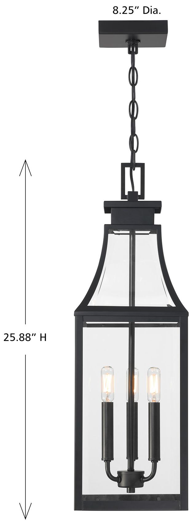 Image 6 Emery 26" High Matte Black 3-Light Outdoor Hanging Light more views