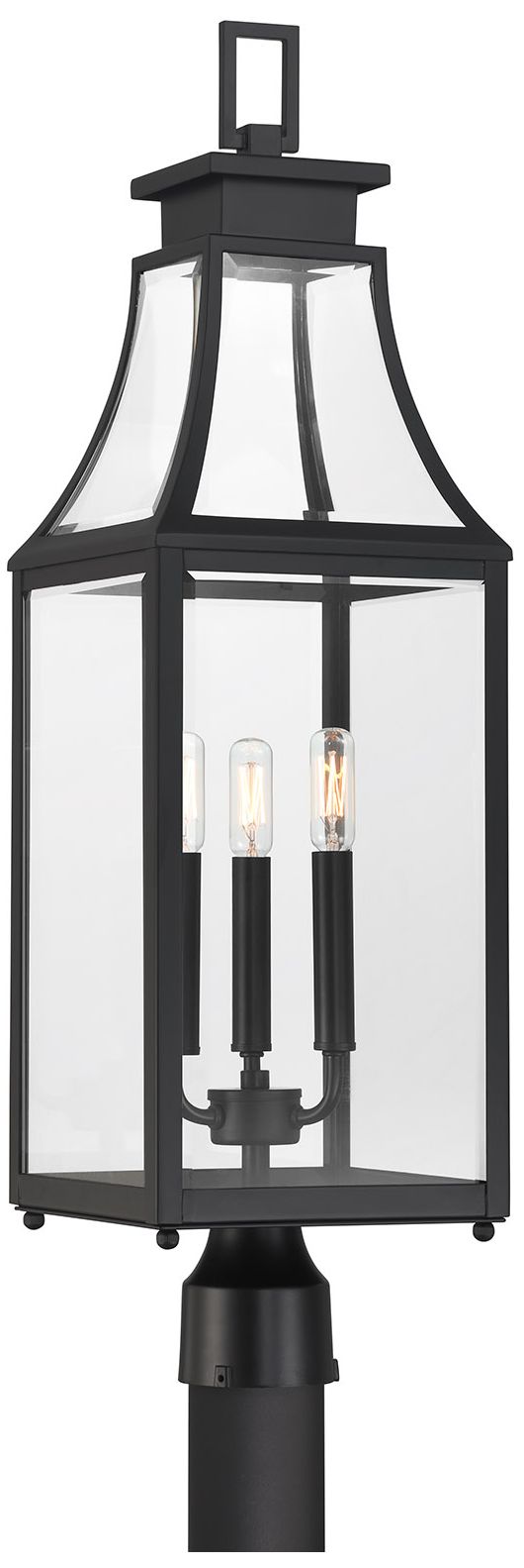 Emery 29 1/4" High Matte Black 3-Light Outdoor Post Light
