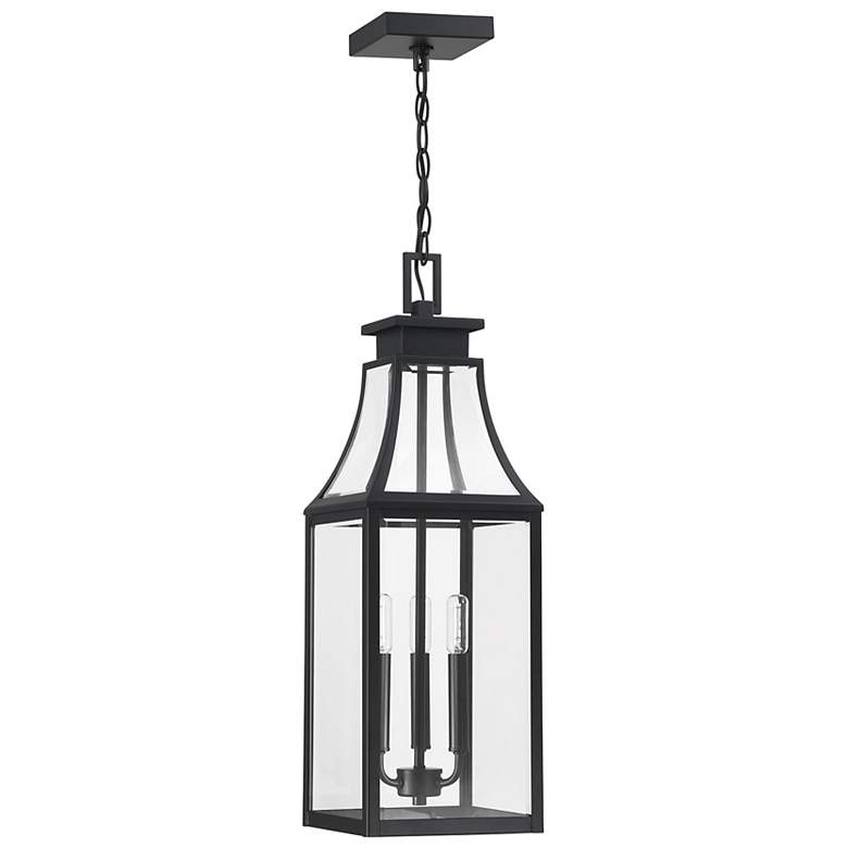 Image 2 Emery 3-Light Outdoor Hanging Lantern in Matte Black more views