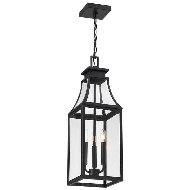 Image 3 Emery 3-Light Outdoor Hanging Lantern in Matte Black more views