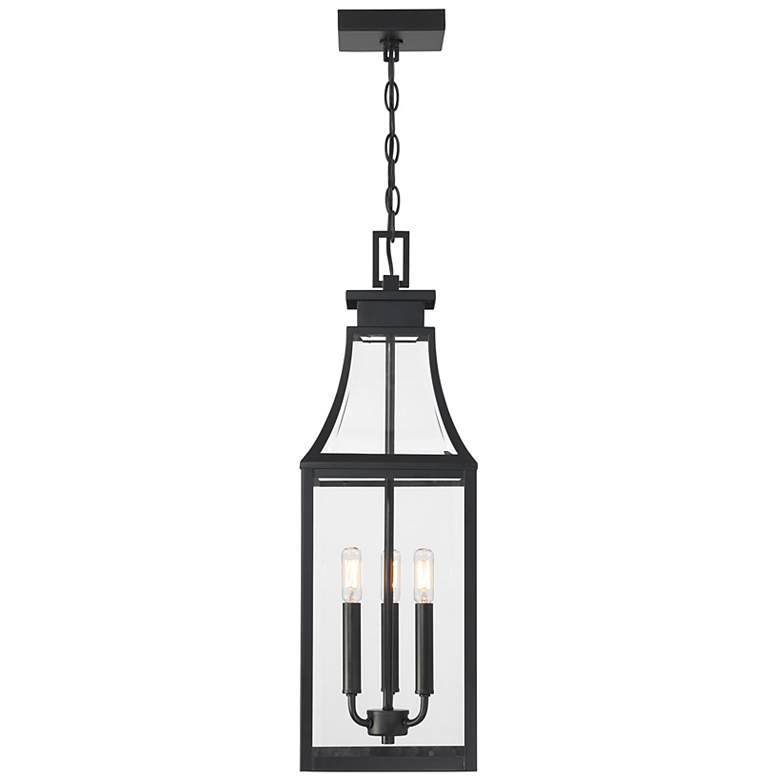 Image 4 Emery 3-Light Outdoor Hanging Lantern in Matte Black more views