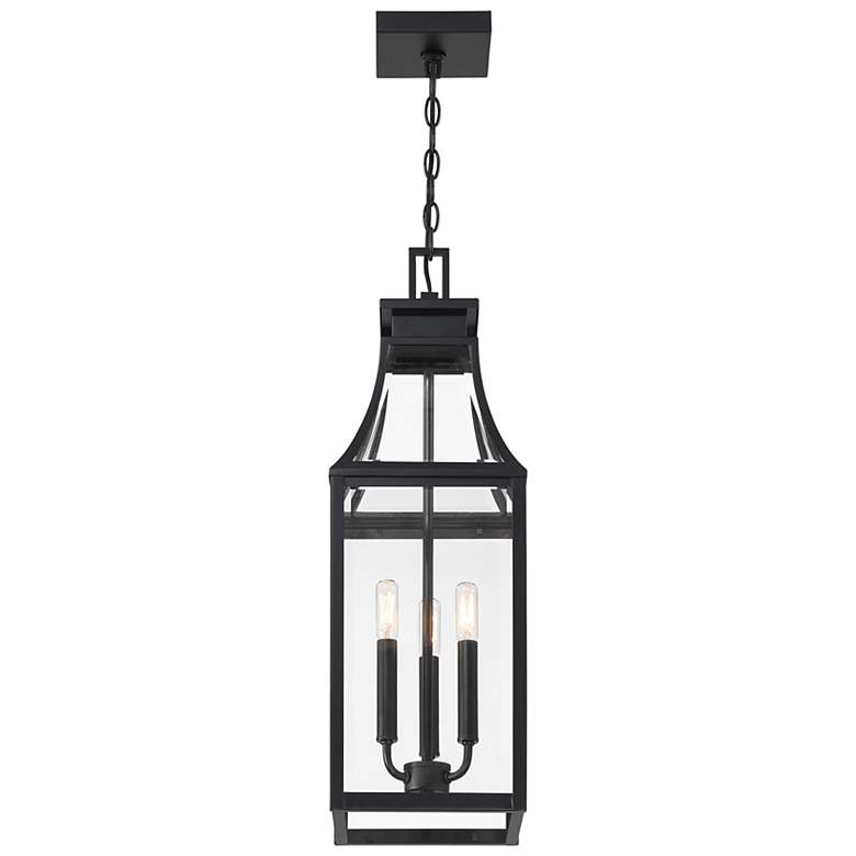 Image 5 Emery 3-Light Outdoor Hanging Lantern in Matte Black more views