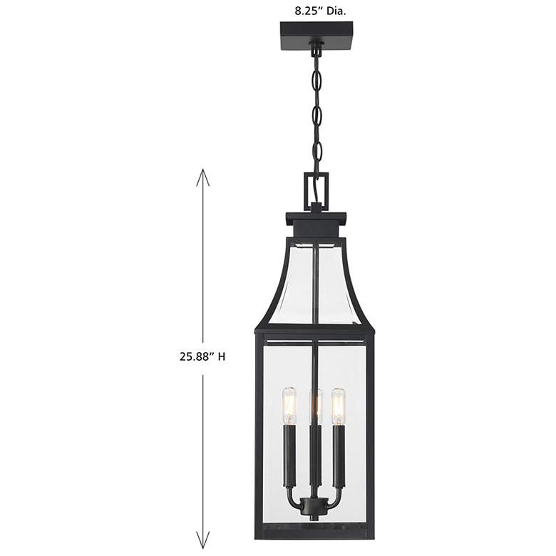 Image 6 Emery 3-Light Outdoor Hanging Lantern in Matte Black more views