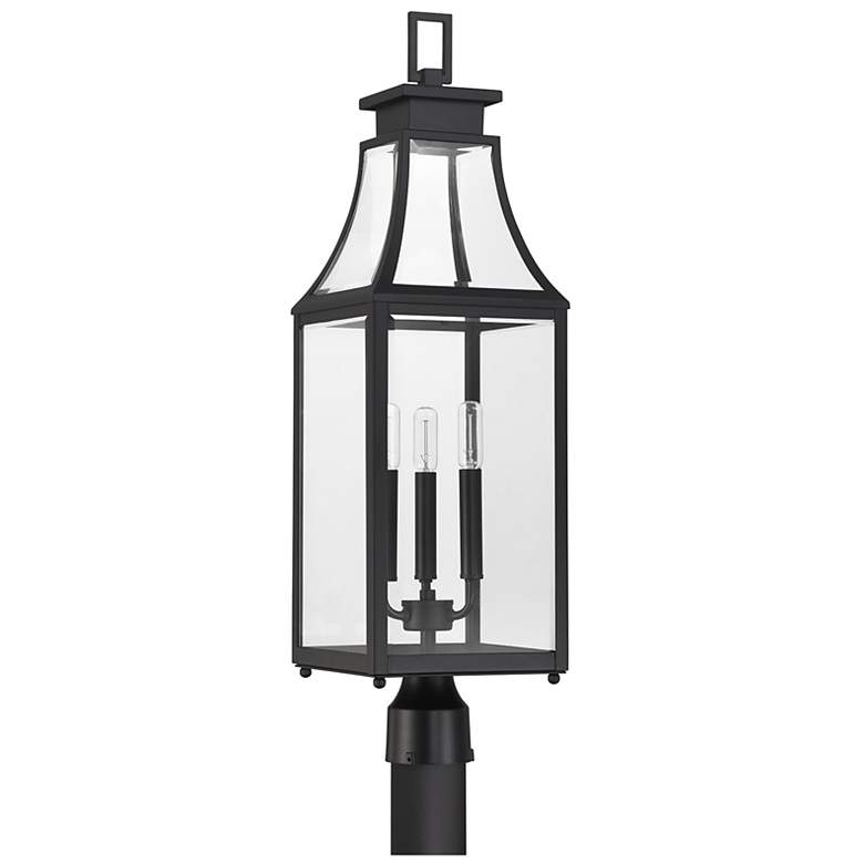 Image 2 Emery 3-Light Outdoor Post Lantern in Matte Black more views