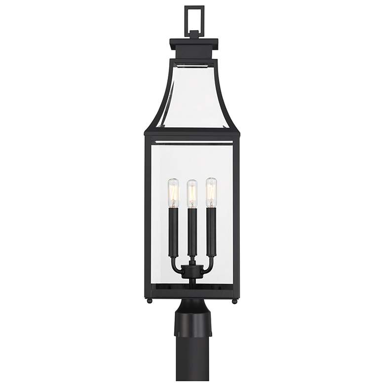Image 4 Emery 3-Light Outdoor Post Lantern in Matte Black more views