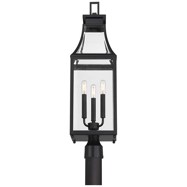 Image 5 Emery 3-Light Outdoor Post Lantern in Matte Black more views