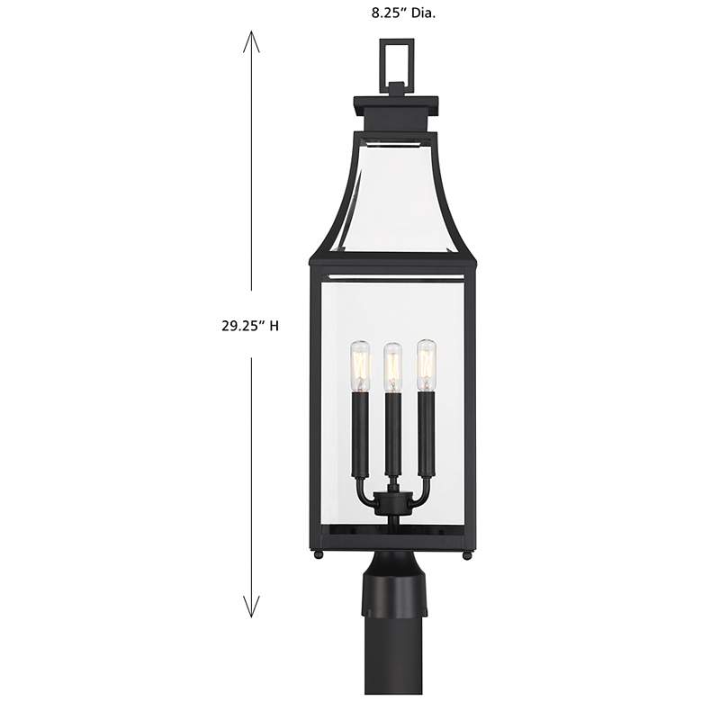 Image 6 Emery 3-Light Outdoor Post Lantern in Matte Black more views
