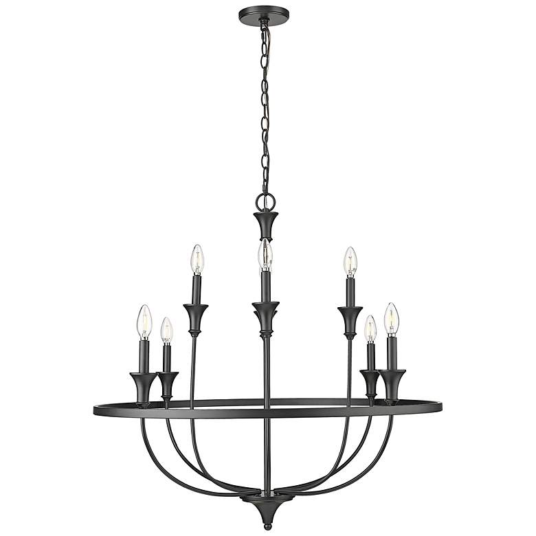 Image 1 Emery 33 1/2" Wide Matte Black 8-Light Chandelier