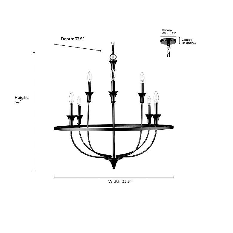 Image 7 Emery 33 1/2" Wide Matte Black 8-Light Chandelier more views