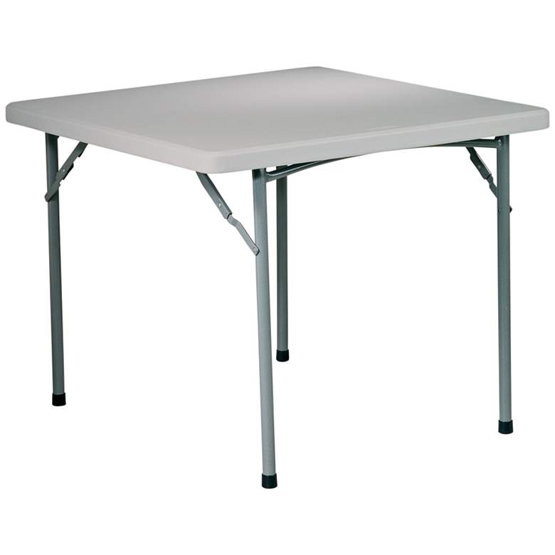Image 1 Emery 36" Wide Light Gray Square Outdoor Folding Table