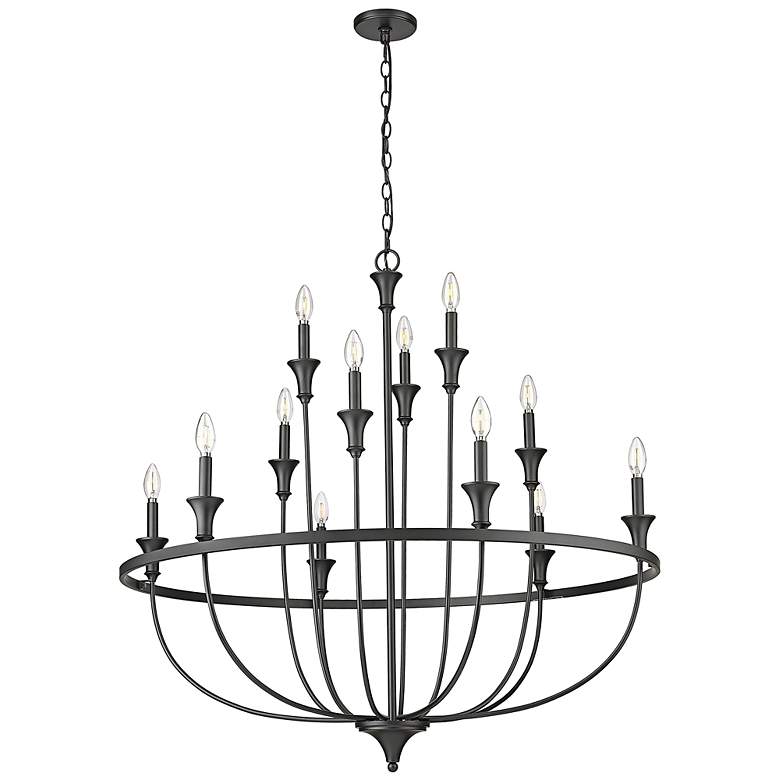 Image 4 Emery 40 1/4" Wide Matte Black 12-Light Chandelier more views
