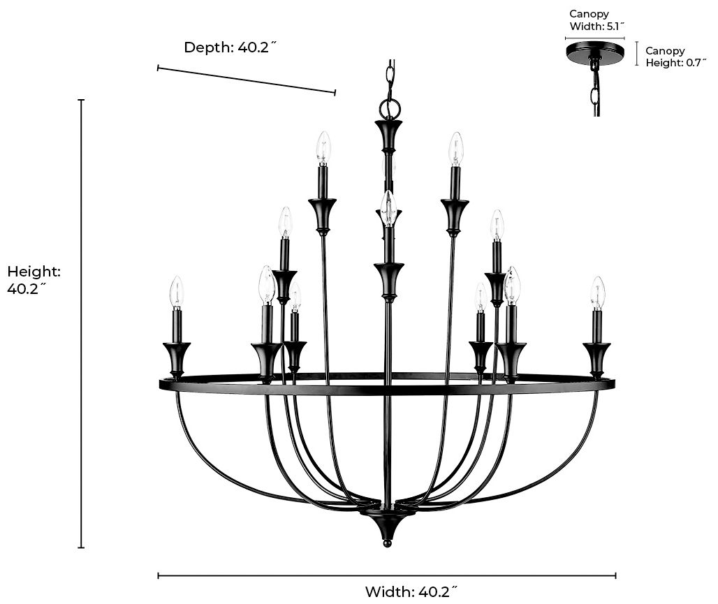 Emery 40 1/4" Wide Modern Gold 12-Light Chandelier