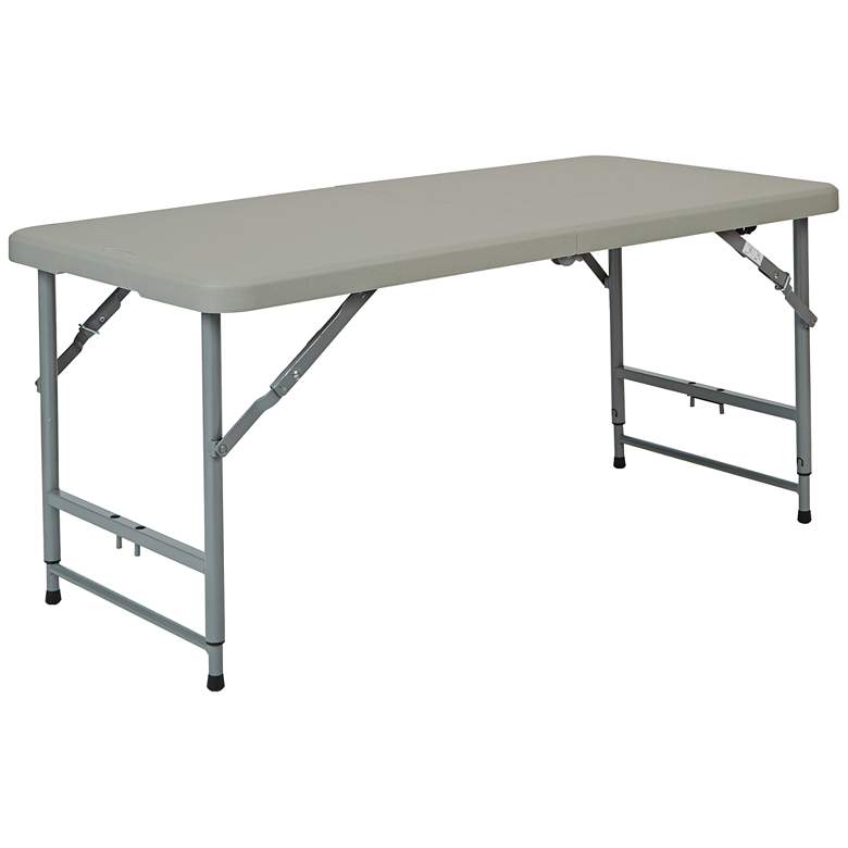 Image 1 Emery 48 inch Wide Gray Fold in Half Outdoor Multi-Purpose Table
