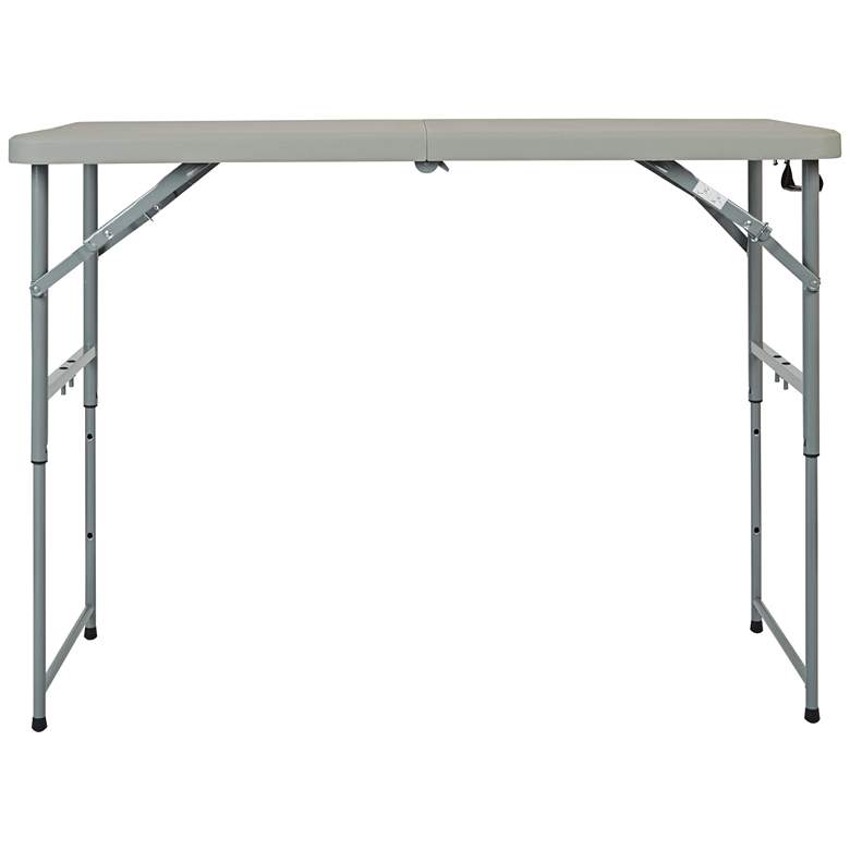 Image 3 Emery 48 inch Wide Gray Fold in Half Outdoor Multi-Purpose Table more views