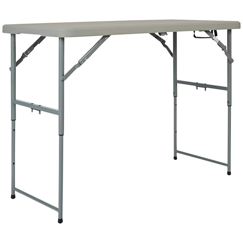 Image 6 Emery 48 inch Wide Gray Fold in Half Outdoor Multi-Purpose Table more views