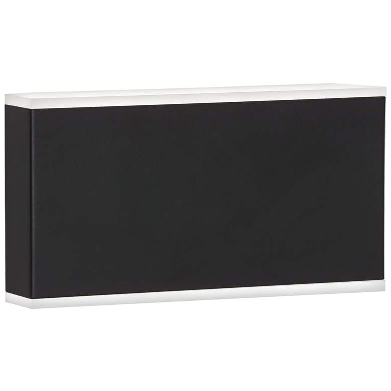 Image 1 Emery 5" High 2-Light Matte Black Finish Outdoor Wall Sconce w/ White Shade