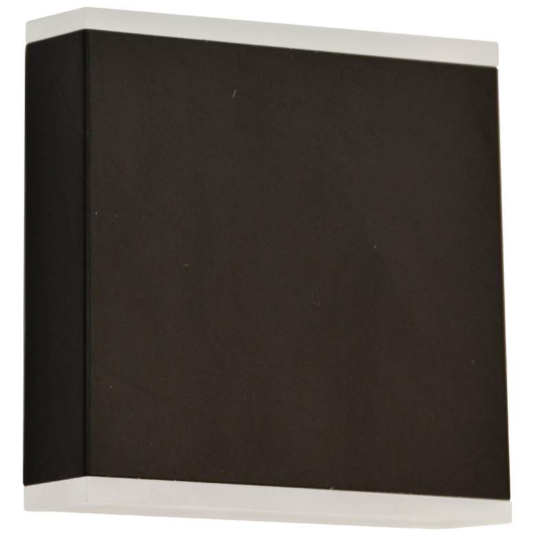 Image 1 Emery 5" High 2-Light Matte Black Finish Outdoor Wall Sconce w/ White Shade
