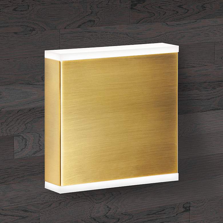 Image 1 Emery 5" High Aged Brass LED Wall Sconce