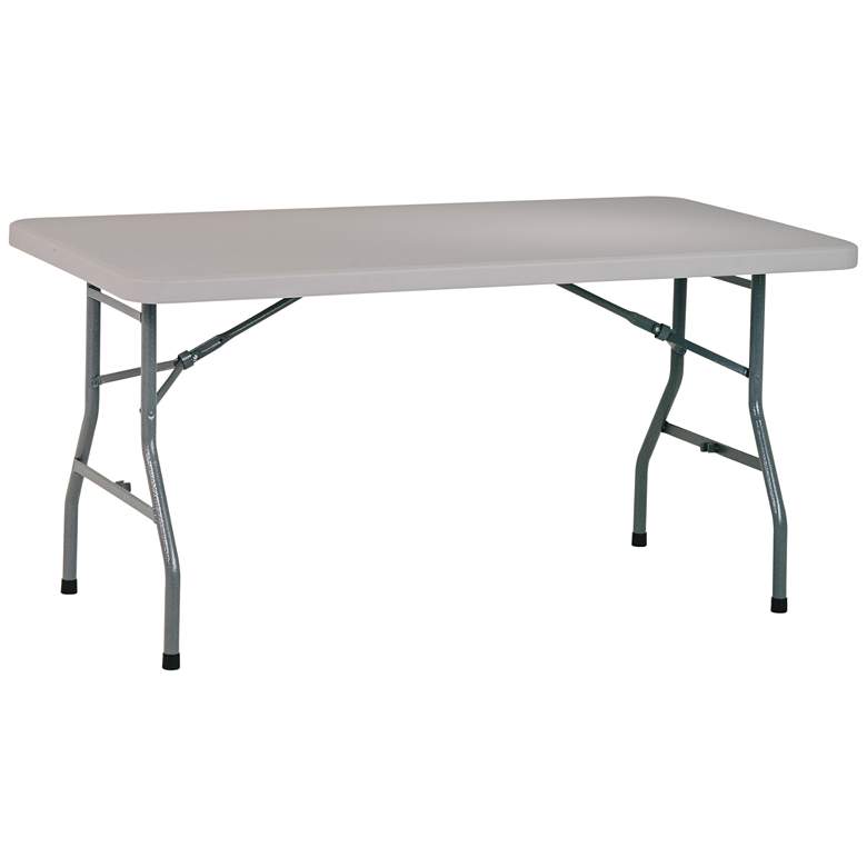 Image 1 Emery 60 inch Wide Light Gray Outdoor Multi-Purpose Table