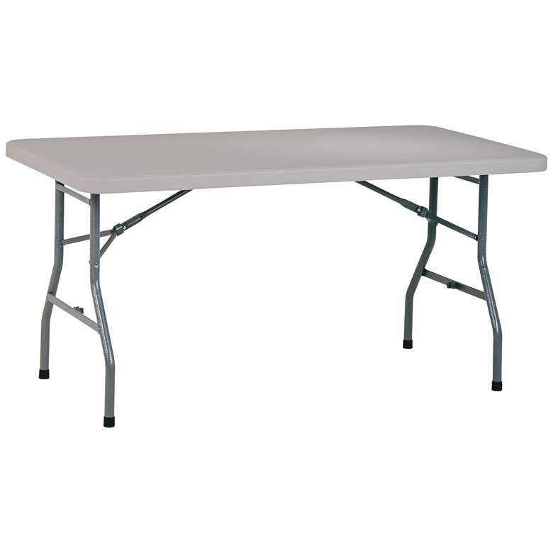 Image 1 Emery 60" Wide Light Gray Outdoor Multi-Purpose Table