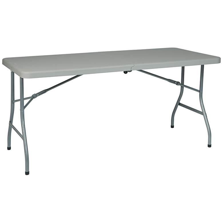 Emery 61&quot; Wide Gray Center Fold Outdoor Multi-Purpose Table