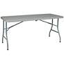 Emery 61" Wide Gray Center Fold Outdoor Multi-Purpose Table