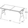 Emery 61" Wide Gray Center Fold Outdoor Multi-Purpose Table