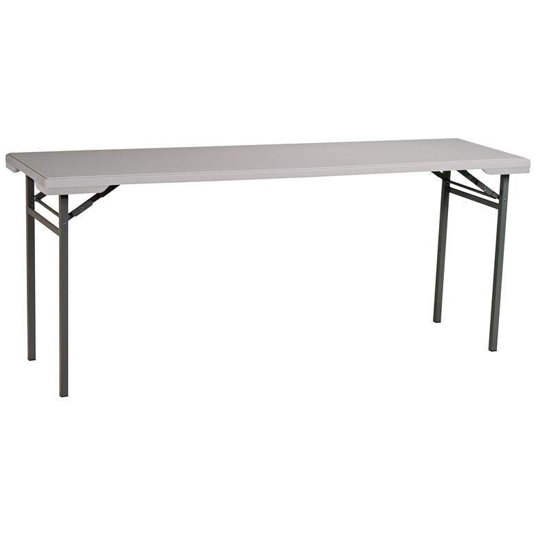 Image 1 Emery 70 1/2 inch Wide Gray Training Outdoor Multi-Purpose Table