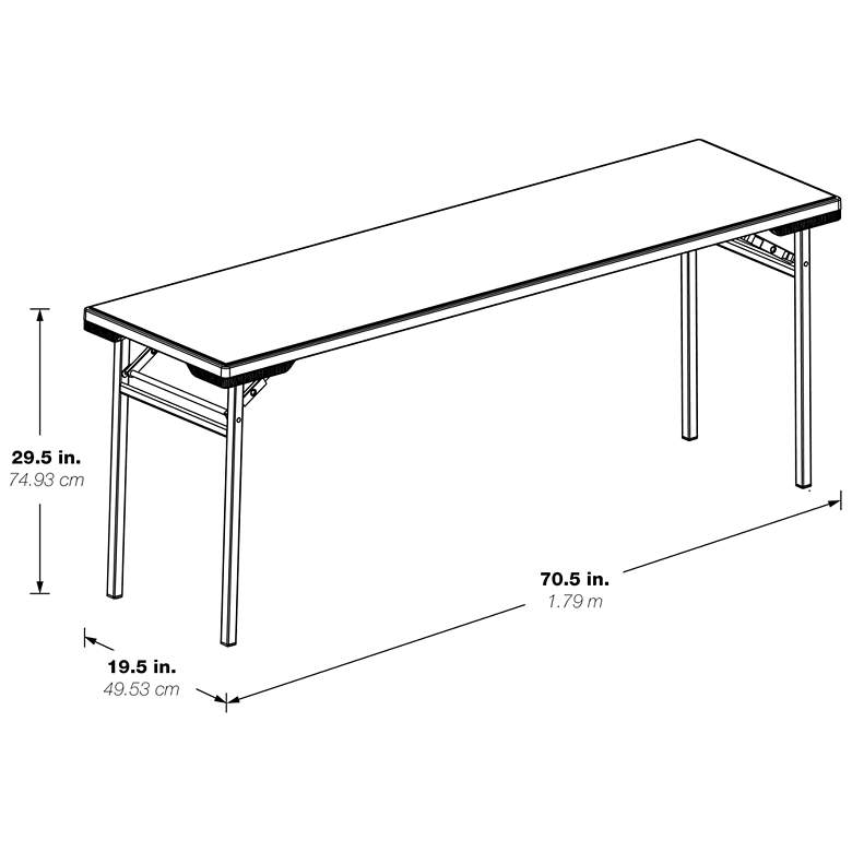 Image 2 Emery 70 1/2" Wide Gray Training Outdoor Multi-Purpose Table more views