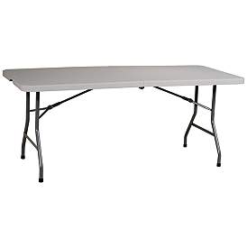 Image1 of Emery 72" Wide Gray Center Fold Outdoor Multi-Purpose Table