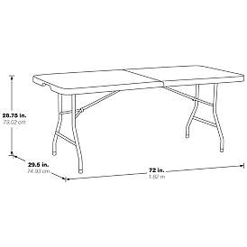 Image3 of Emery 72" Wide Gray Center Fold Outdoor Multi-Purpose Table more views
