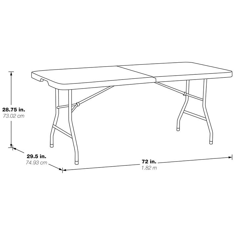 Image 3 Emery 72" Wide Gray Center Fold Outdoor Multi-Purpose Table more views