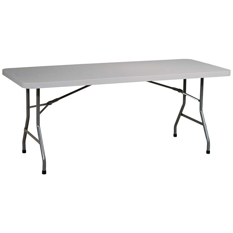 Image 1 Emery 72" Wide Light Gray Outdoor Multi-Purpose Table