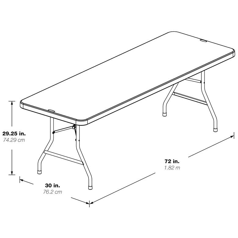 Image 2 Emery 72 inch Wide Light Gray Outdoor Multi-Purpose Table more views