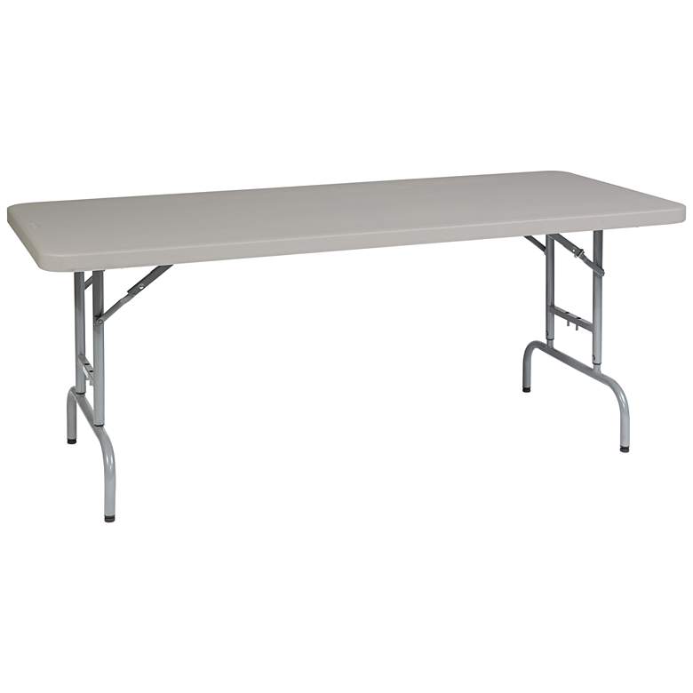 Image 1 Emery 72"W Light Gray Adjustable Outdoor Multi-Purpose Table