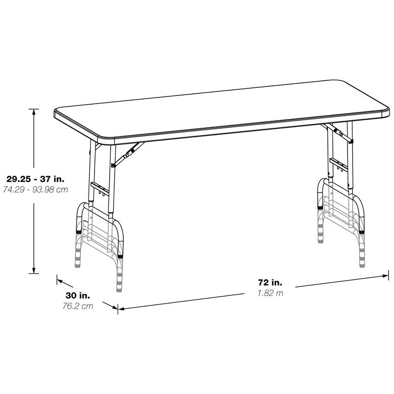 Image 2 Emery 72 inchW Light Gray Adjustable Outdoor Multi-Purpose Table more views