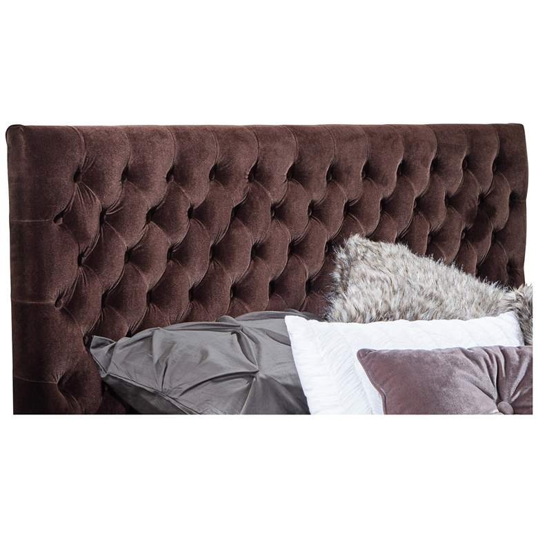 Image 1 Emery Chocolate Brown Tufted Full/Queen Upholstered Headboard
