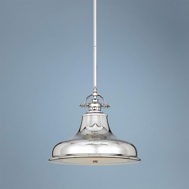 Image 1 Emery Silver Finish Rod Hung 13 1/2" Wide Pendant Chandelier