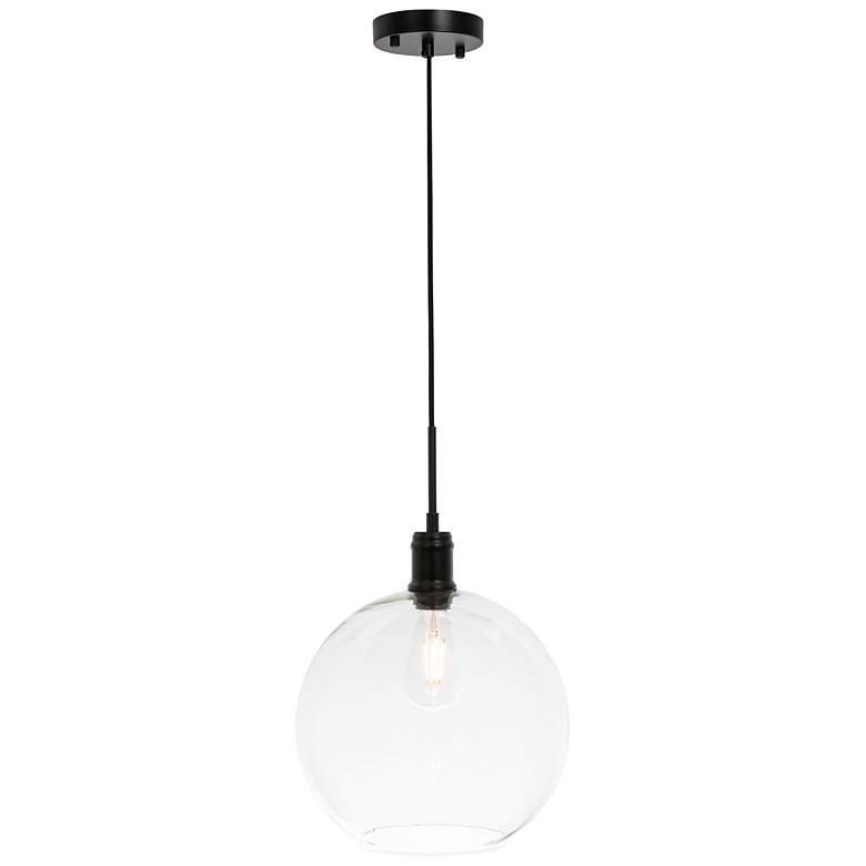 Image 1 Emett 1 Lt Black And Clear Glass Pendant